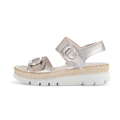 Sandale met plateauzool goud