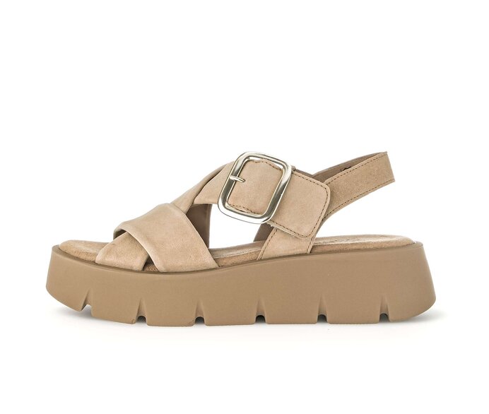 Sandale met plateauzool beige #0