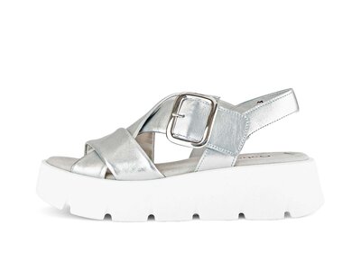 Sandalo con plateau argento