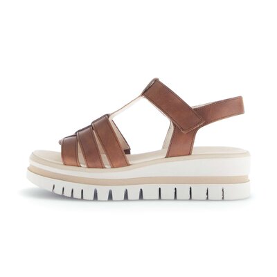 Sandale met plateauzool bruin