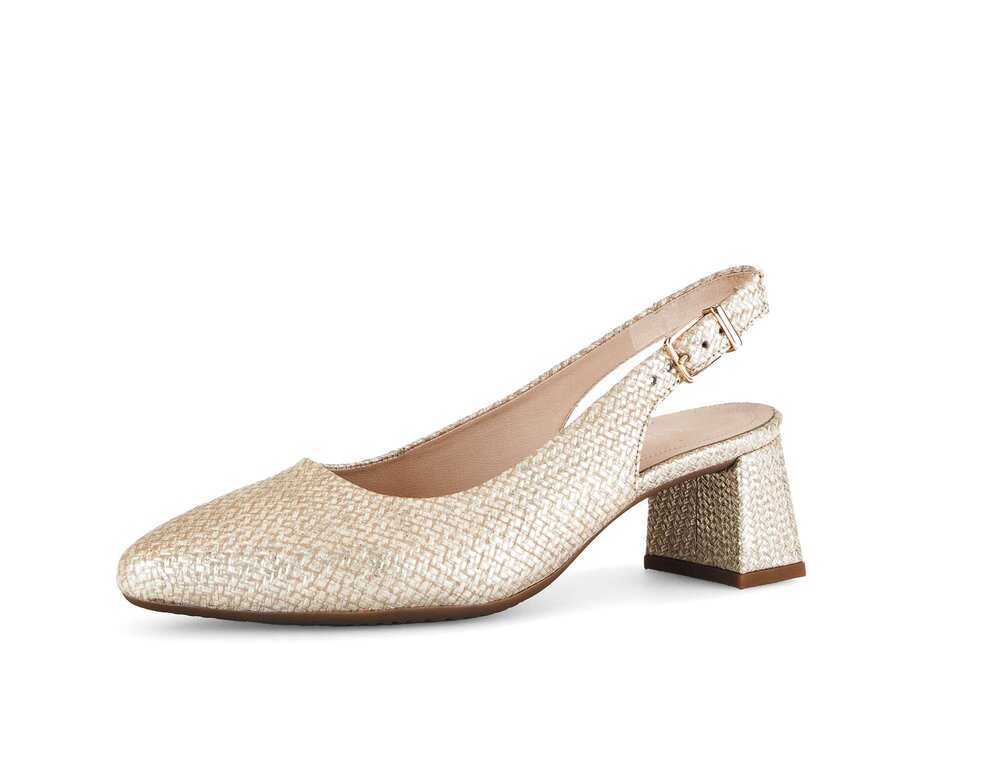CC 26 Slingback Pump 45mm White Beige Mesh Sheepskin 607482