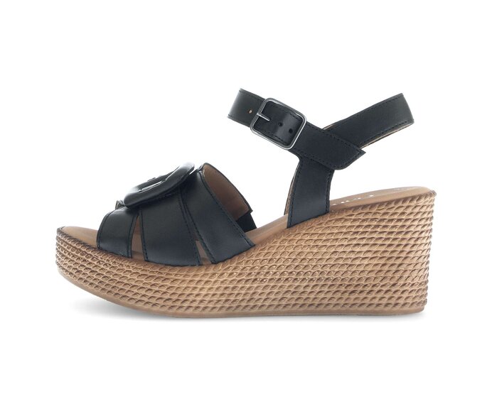 Keilsandalette schwarz #0