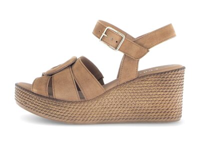 Sandalo con zeppa marrone