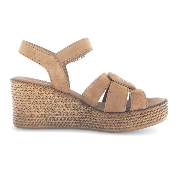 Sandalo con zeppa marrone #1