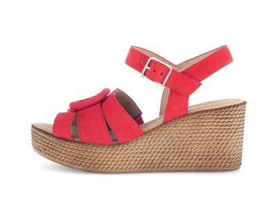 Sandalo con zeppa rosso