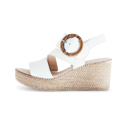 Sandaleno met sleehak crème