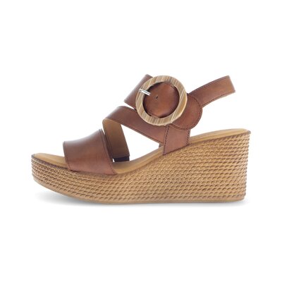 Sandaleno met sleehak bruin