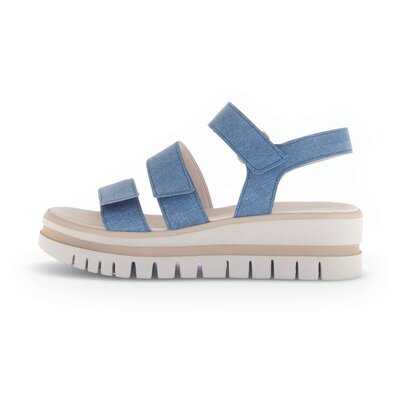 Sandale met plateauzool blauw