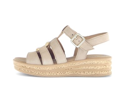 Sandalo con plateau beige