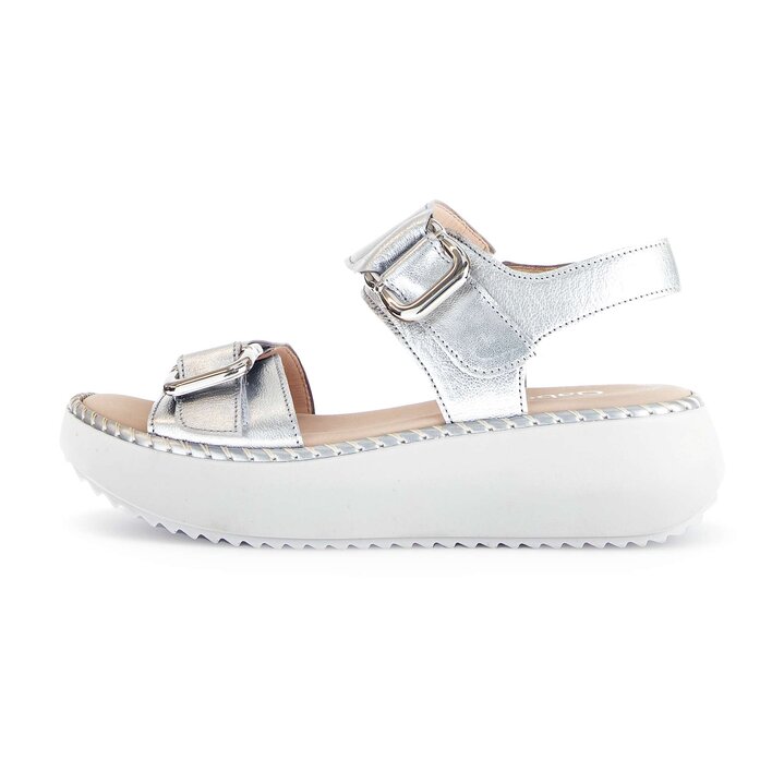 Sandale met plateauzool zilver #0