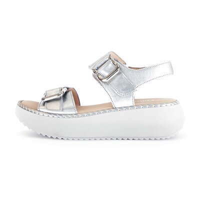 Sandale met plateauzool zilver