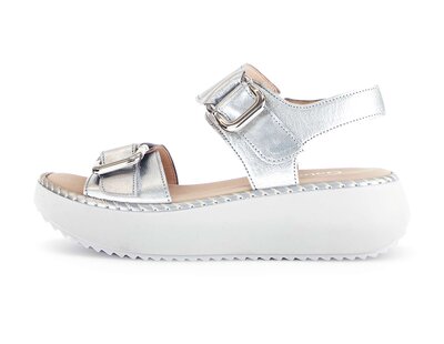 Sandalo con plateau argento