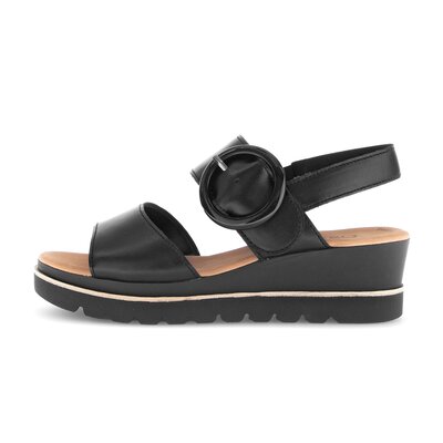 Sandale met plateauzool zwart