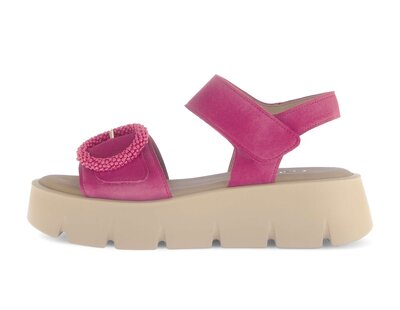 Sandalo con plateau rosa fucsia