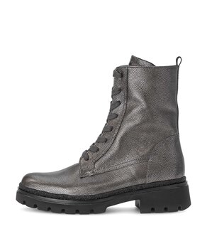Schnürstiefelette grau