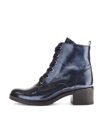 Schnürstiefelette blau