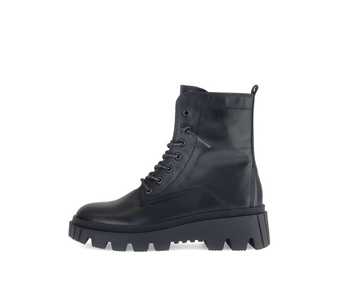 Enkellaarsjes met veter zwart #0