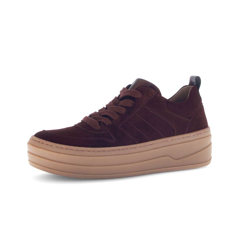 Gabor Damen Sneaker low; Rauleder in rot; flacher Absatz mit TR-Sohle