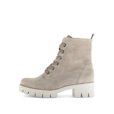 Schnürstiefelette beige