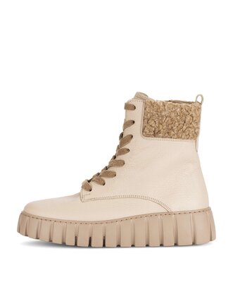 Stivaletto con plateau crema