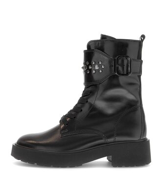 Enkellaarsjes met veter zwart