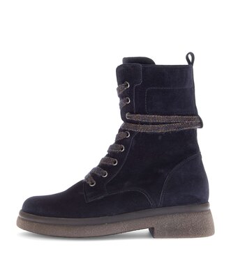 Enkellaarsjes met veter blauw