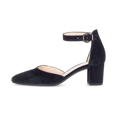 Pumps med ankelrem blå