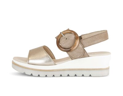 Sandale met plateauzool beige