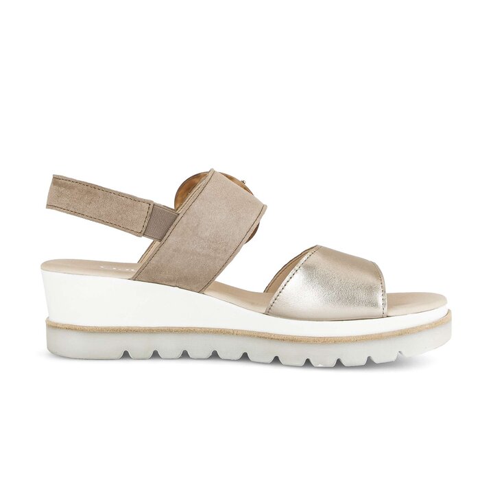 Sandalo con plateau beige #1