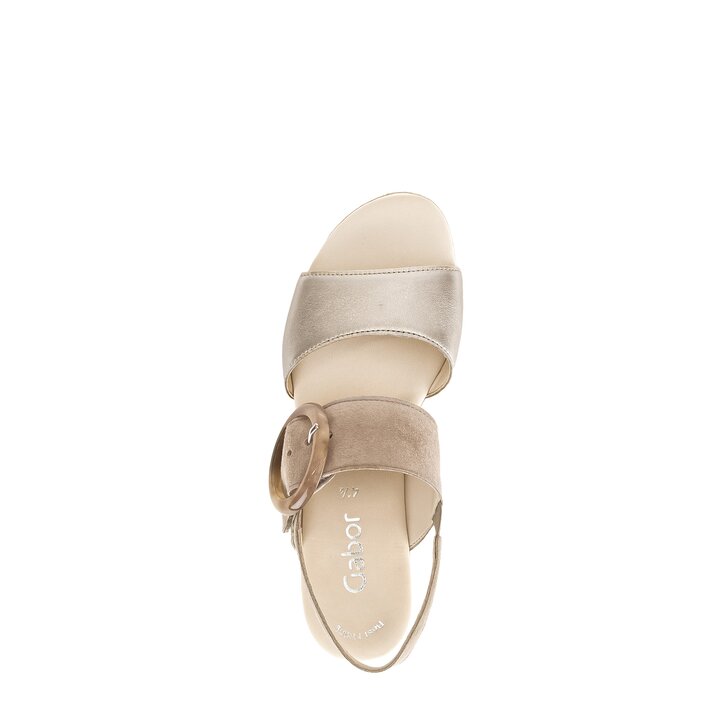 Sandalo con plateau beige #5