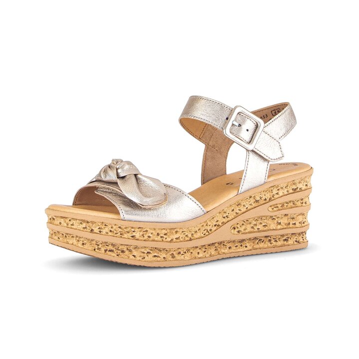 Sandales compensées or #2