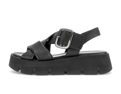 Sandale met plateauzool zwart