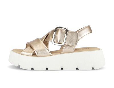 Sandale met plateauzool goud