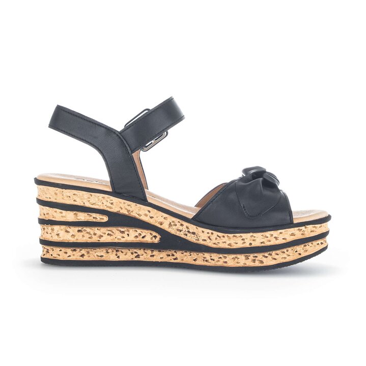 Sandalo con zeppa nero #1