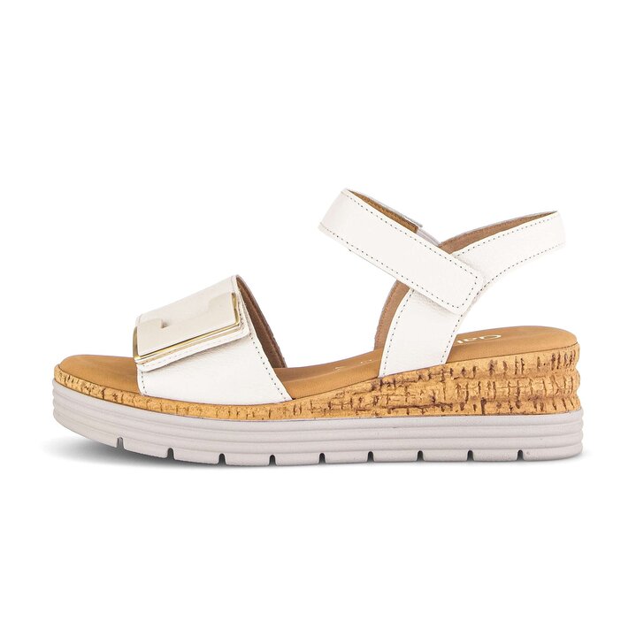 Sandale met plateauzool crème #0