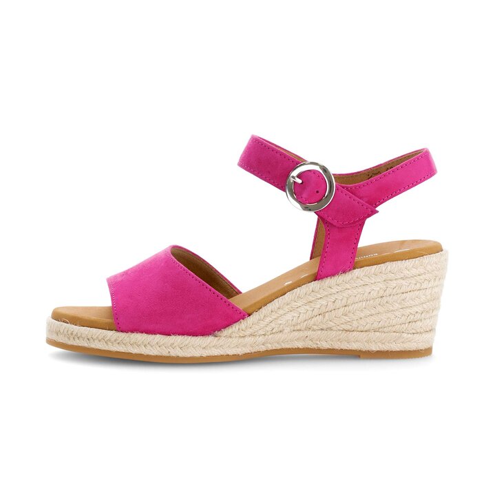 Sandalo con zeppa rosa fucsia #0