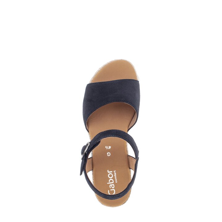 Sandalo con zeppa blu #5