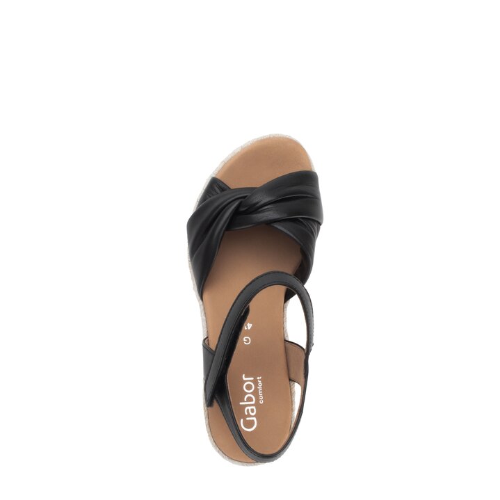 Sandalo con zeppa nero #5