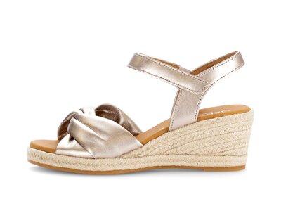 Sandales compensées or