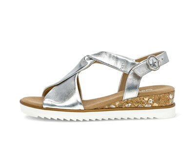 Sandalo con zeppa argento