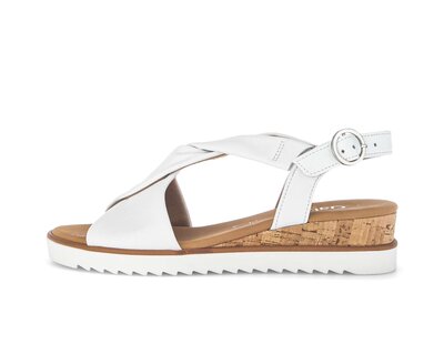 Sandaleno met sleehak wit