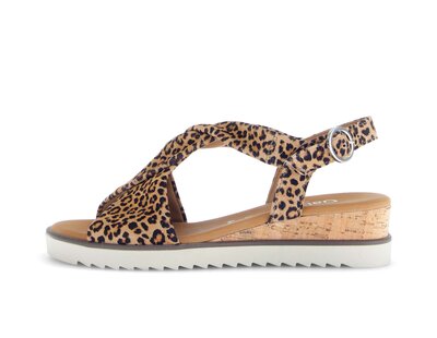 Sandalo con zeppa marrone