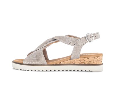 Sandales compensées beige