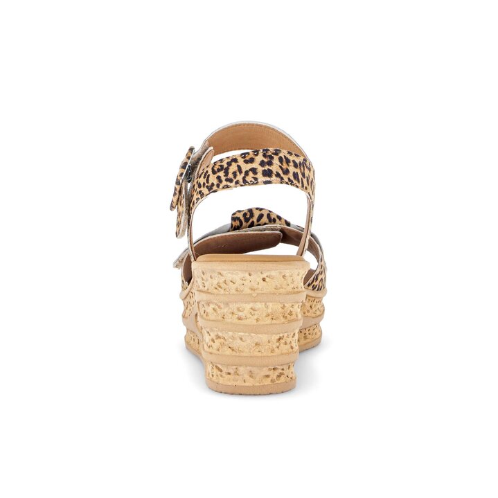 Sandales compensées beige #3