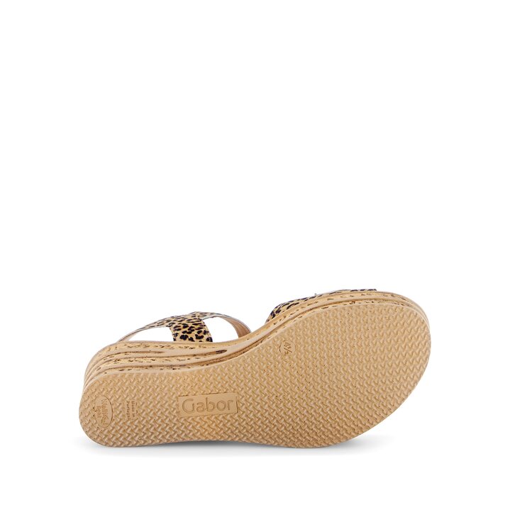 Sandales compensées beige #4