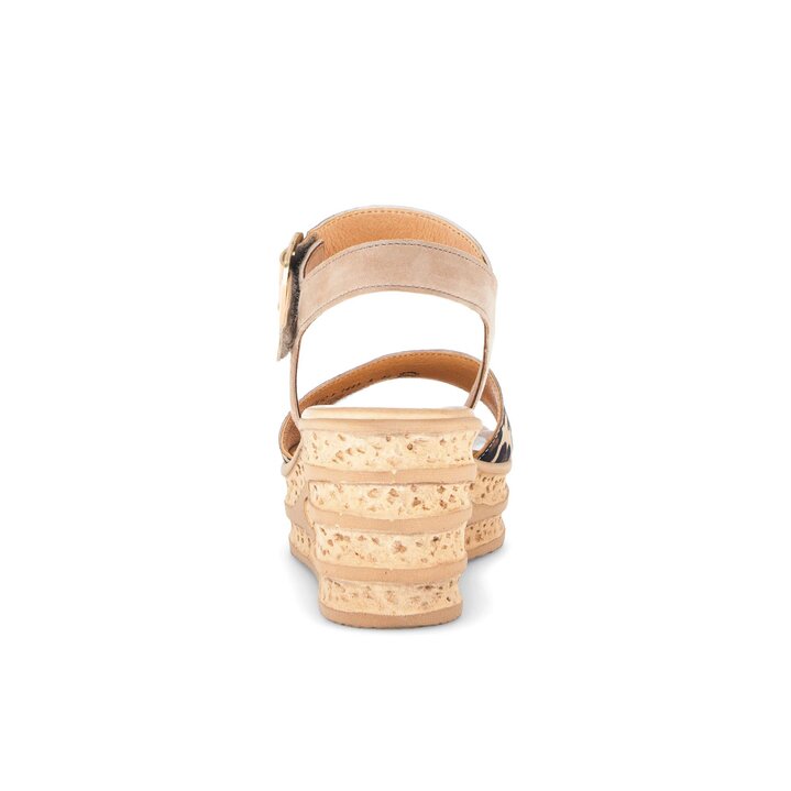 Sandales compensées beige #3