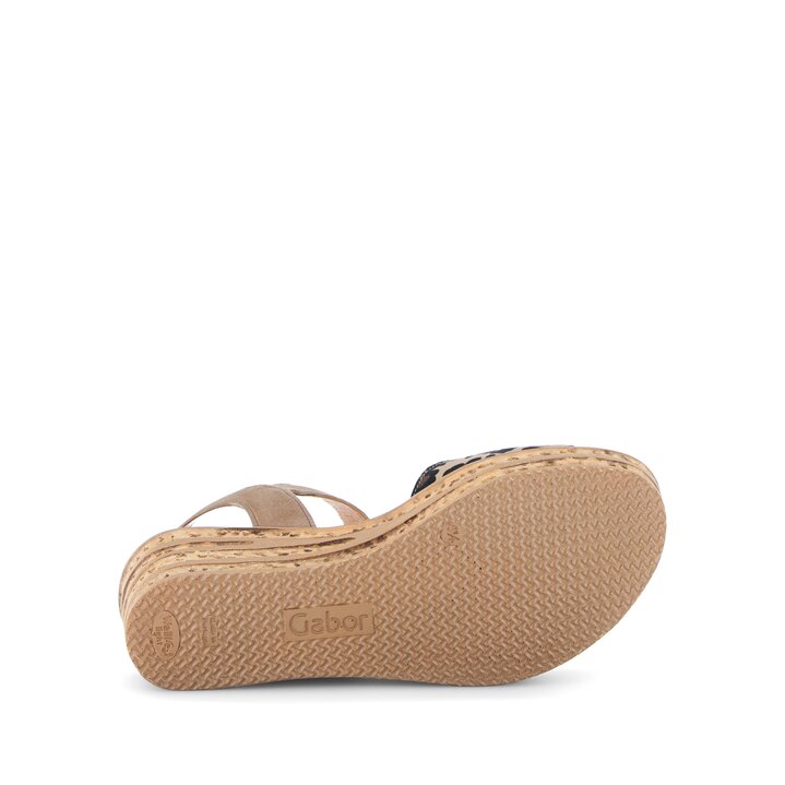 Sandales compensées beige #4