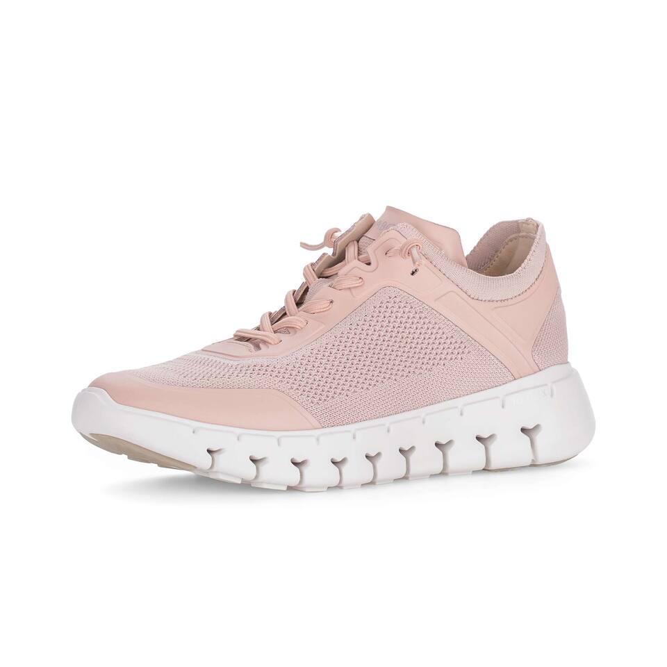 Gabor Damen Sneaker low; Materialmix Lederimitat in rosa; flacher Absatz mit Gummi/EVA-Sohle