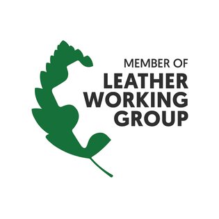 Logo „Member of Leather Working Group“ mit grünem Blatt. | © Leather Working Group