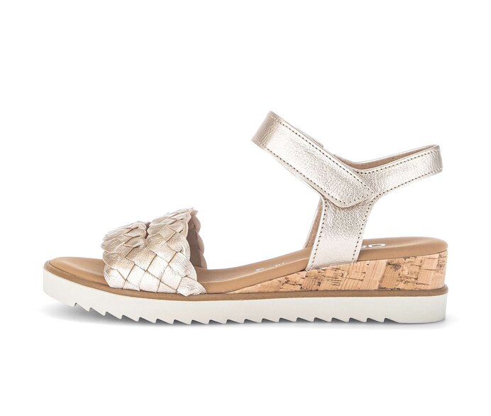 Sandaleno met sleehak goud #0
